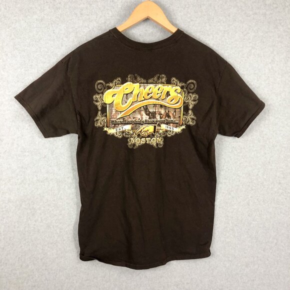 Cheers Boston Brown Graphic Tee Shirt Size Large - Picture 1 of 6